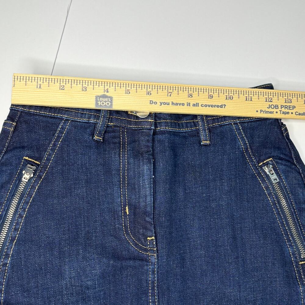 Pilcro Anthropologie Dark Wash Denim Mini Skirt Zip Pocket Size 0 EU 32 y2k - Picture 5 of 6